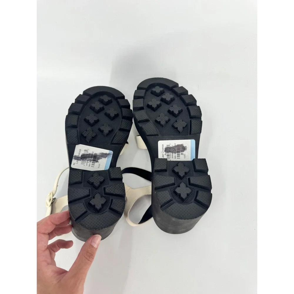 Abound Platform Sandals Women 9 White Fisherman Chunky Lug Sole Heel ABMARTY-PU